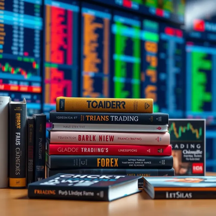 Collection of essential forex trading books and digital resources for beginners