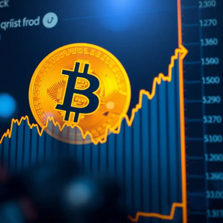 Graph illustrating recent upward and downward trends in Bitcoin price