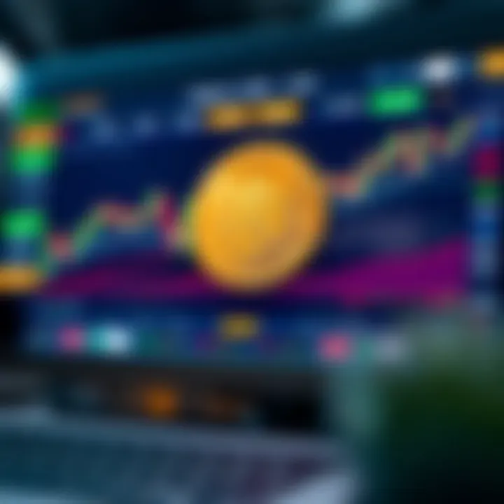 User interface of a bitcoin trading platform showing market charts and trading options