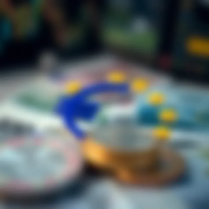 Visual representation of central bank policies and geopolitical factors impacting EUR/USD currency pair