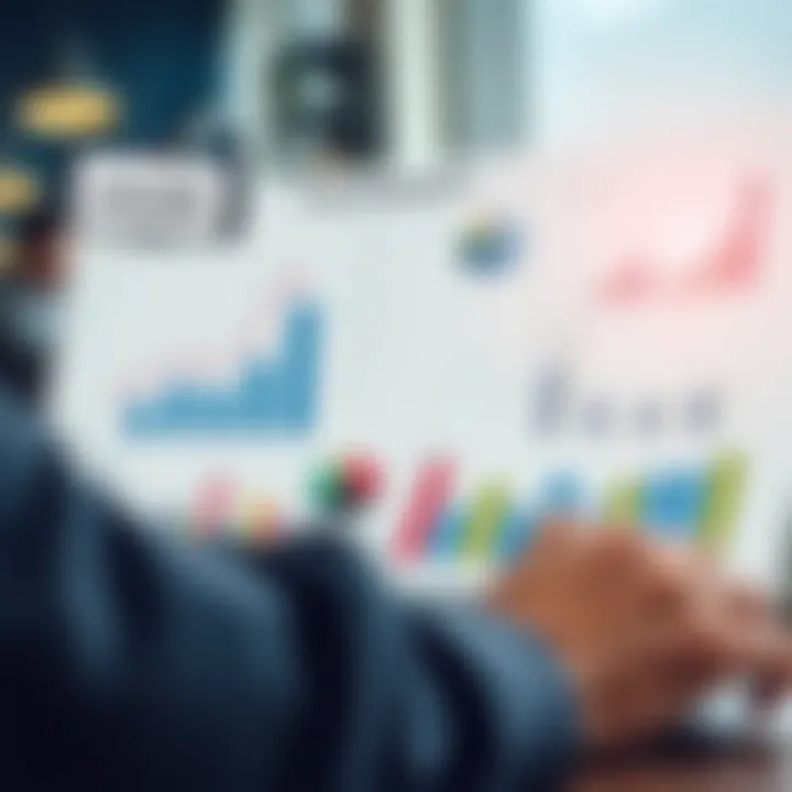 Visual depiction of strategic financial planning with charts and graphs showing fund management and investment growth