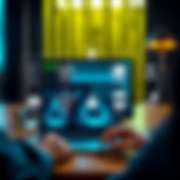 Graphic illustration of a secure online contest entry with icons representing legal protection and risk awareness