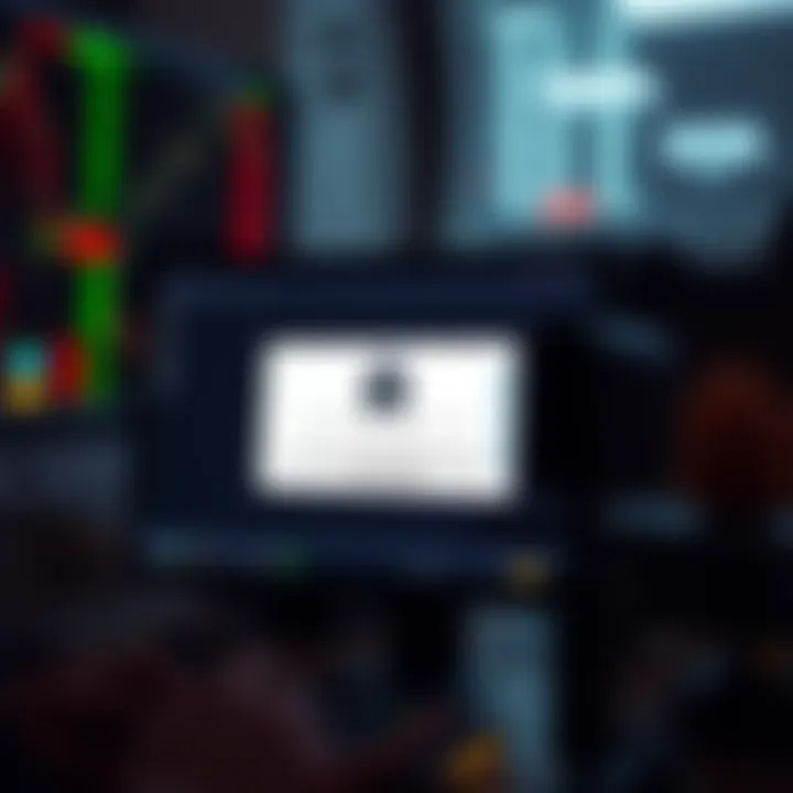 Computer screen displaying a warning message about fake trading platforms and security alerts