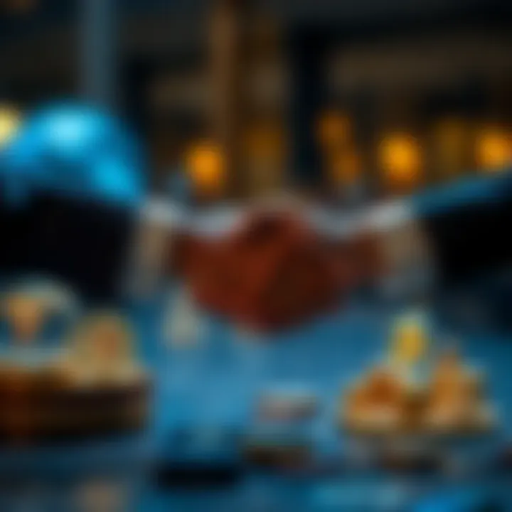 Visual depiction of partnership handshake symbol alongside South African crypto community icons