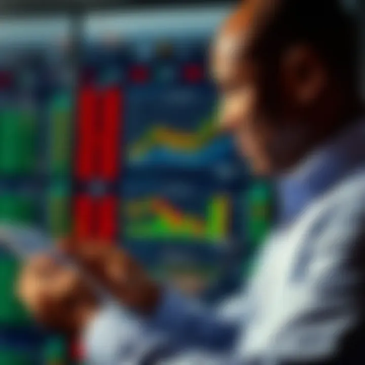 Louis Tshakoane's Career Financial Growth Analysis Businessman analyzing financial charts on a digital tablet