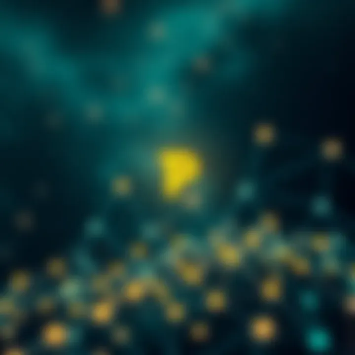 Visualization of network nodes connected representing growth of a digital community