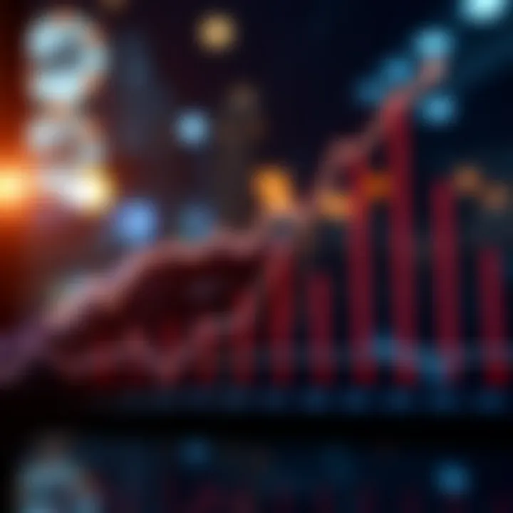 Graph showing upward trend of cryptocurrency value influenced by technology and market factors