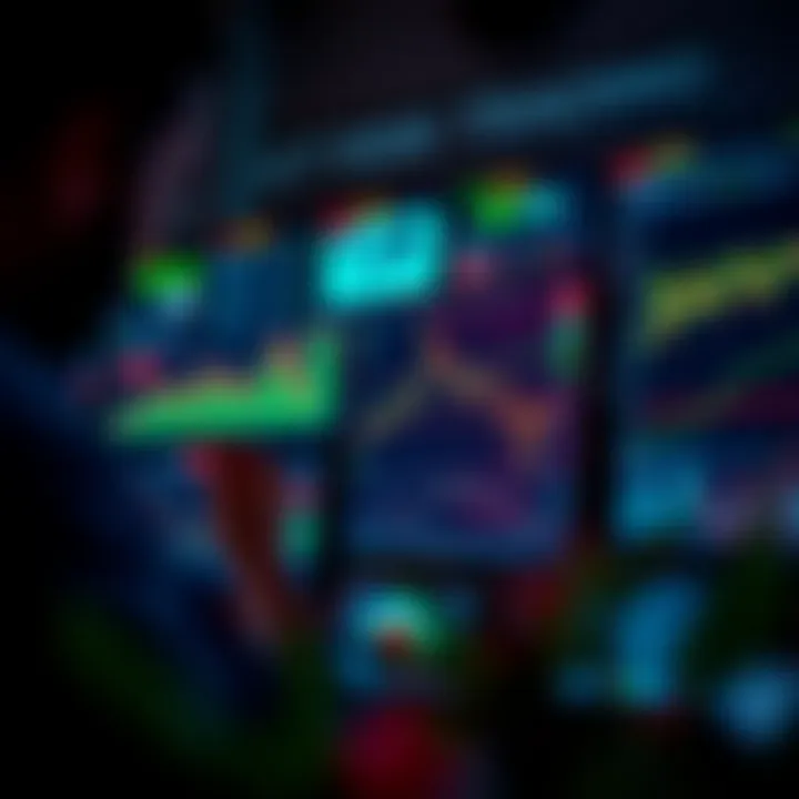 Digital dashboard displaying market data and risk management tools on multiple screens