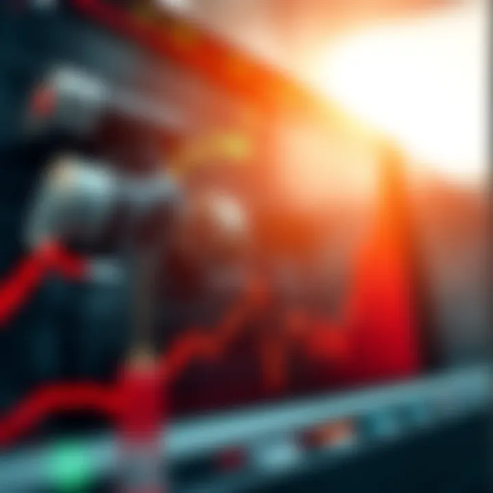 Graph showing upward trend with financial icons representing smart trading strategies