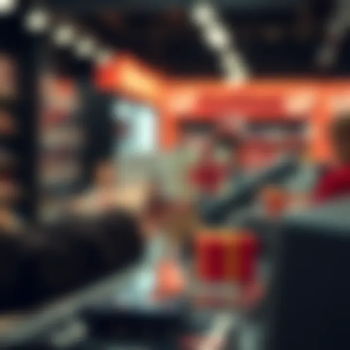 Gift voucher being redeemed at a retail checkout counter