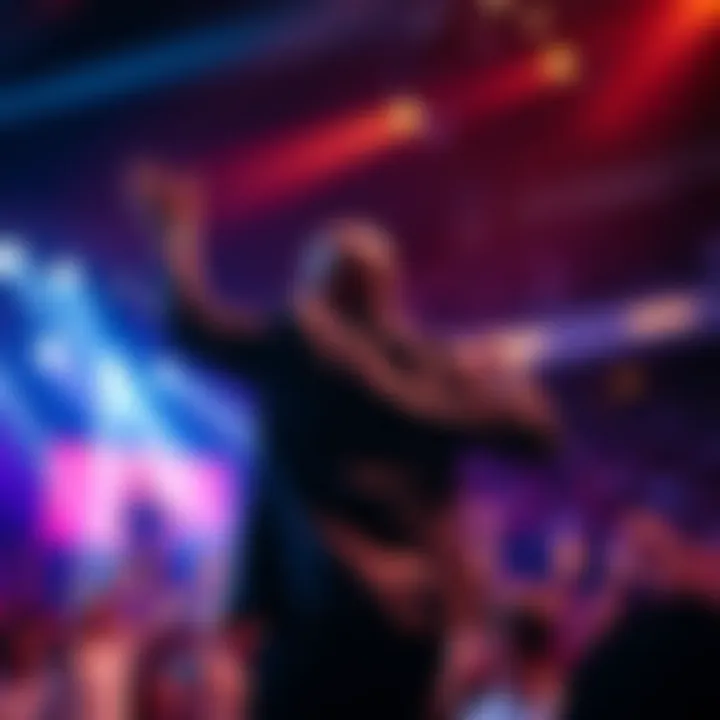 Ref Wayne performing live on stage with vibrant lighting and enthusiastic crowd