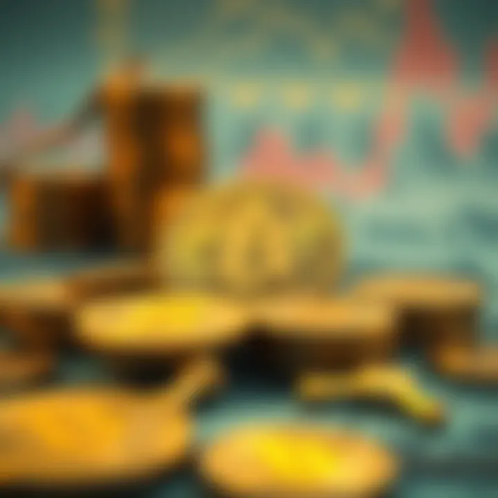 Conceptual illustration of cryptocurrency investments and financial growth