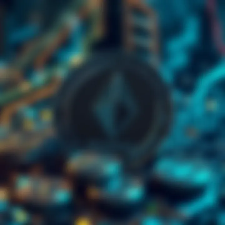 Abstract digital representation of blockchain technology with a focus on privacy coins