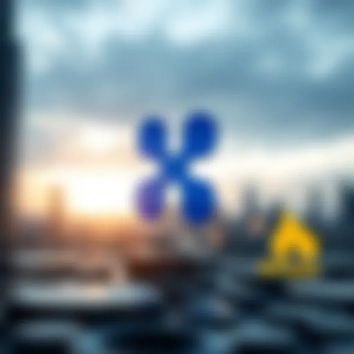 Illustration of digital blockchain technology symbolizing Ripple's technological infrastructure