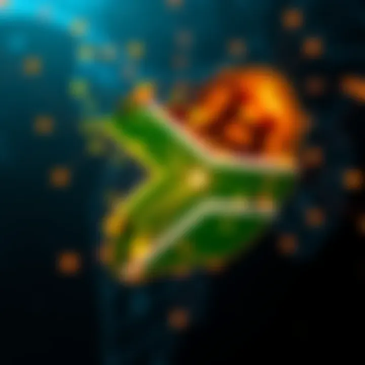 Abstract illustration of South Africa's map overlaid with blockchain network connections symbolizing cryptocurrency impact and future opportunities