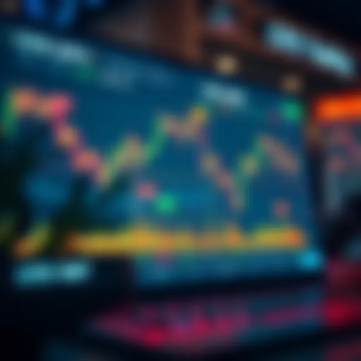 Online Trading Platform Interface for CFD Trading Illustration of online trading platform interface displaying charts and trading options for CFDs