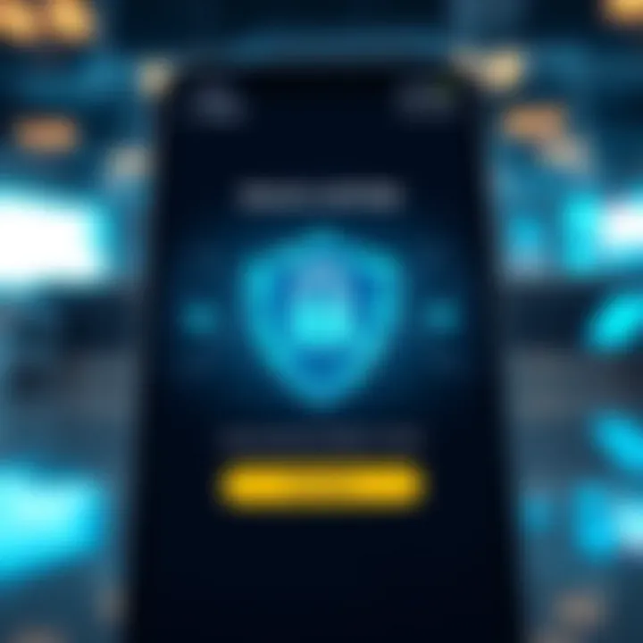 Illustration of secure login on Deriv app with shield icon representing safety