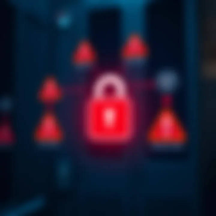 Diagram of troubleshooting login scenarios with network symbols and warning indicators