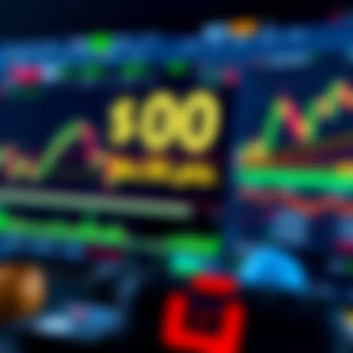 Illustration showing a digital forex trading platform highlighting no deposit bonus offers