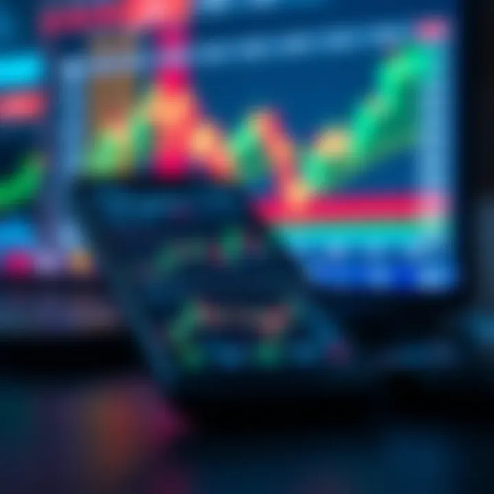 Illustration of a smartphone displaying automated trading charts and algorithms