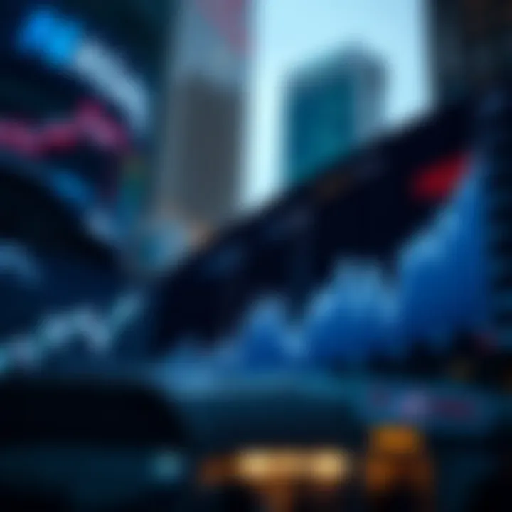 Graph showing Nasdaq index trends over time with highlighted economic indicators