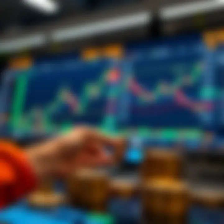 Visual representation of currency exchange and digital financial transactions on a trading platform