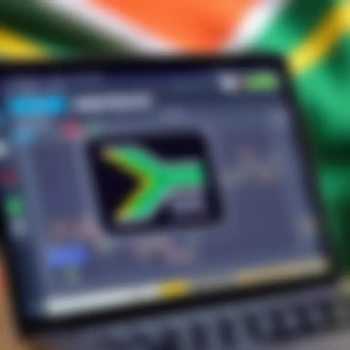 Robotrader software license key displayed on a digital screen with South African flag background