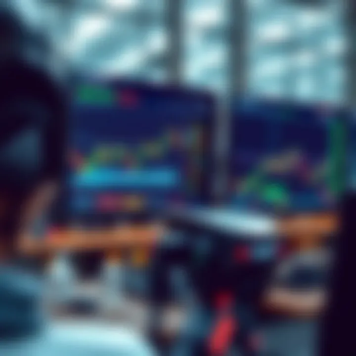 Illustration showing automated forex trading system with charts and algorithmic code