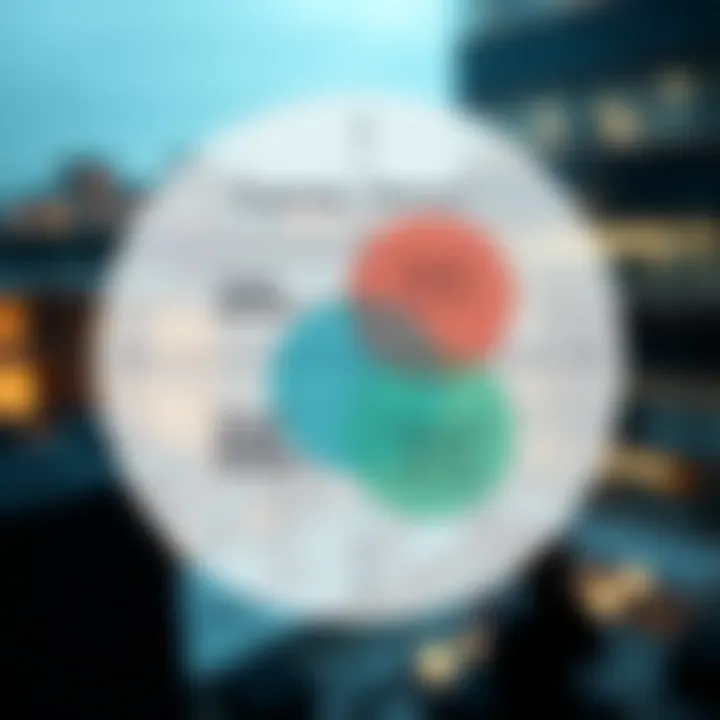 Diagram illustrating the difference between scope markets and target markets with overlapping areas representing business opportunities