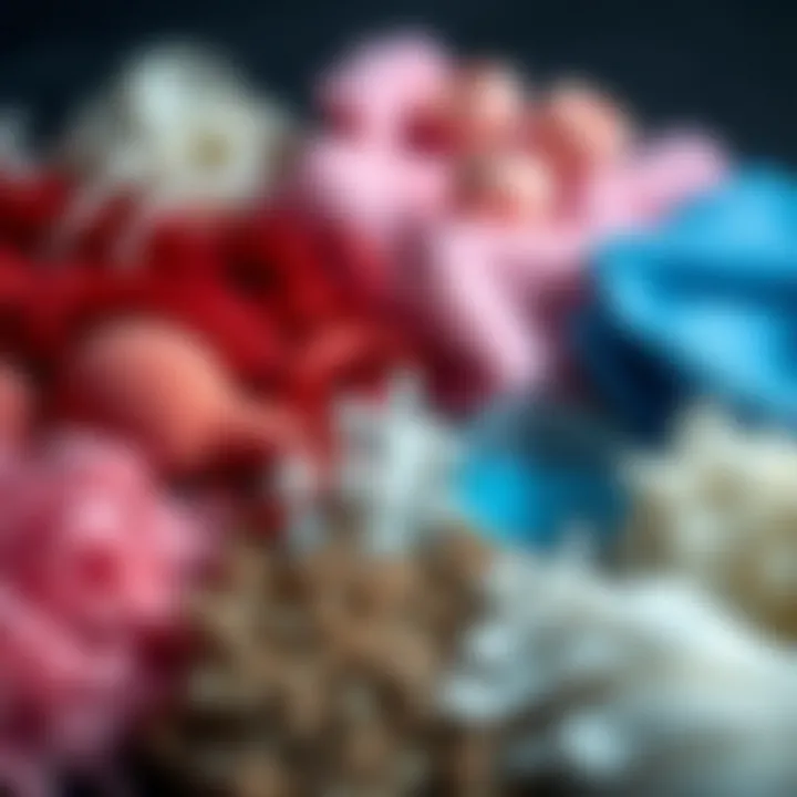 Various synthetic materials including polymers and fibers arranged to show diversity in texture and color