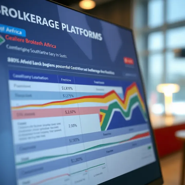 Chart showing comparison of different brokerage platforms available in South Africa