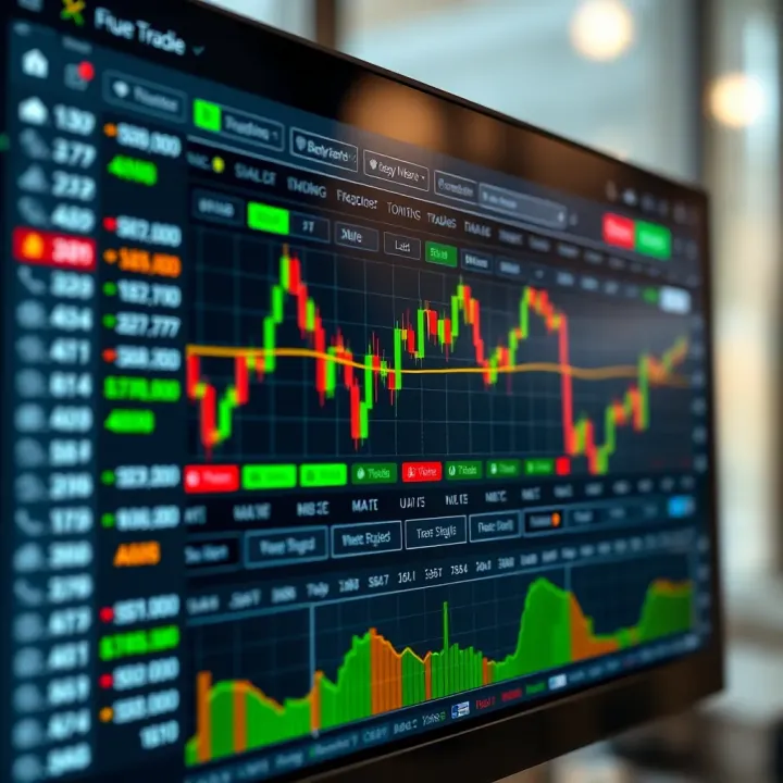User interface of a popular South African online trading platform showing market charts and trading options