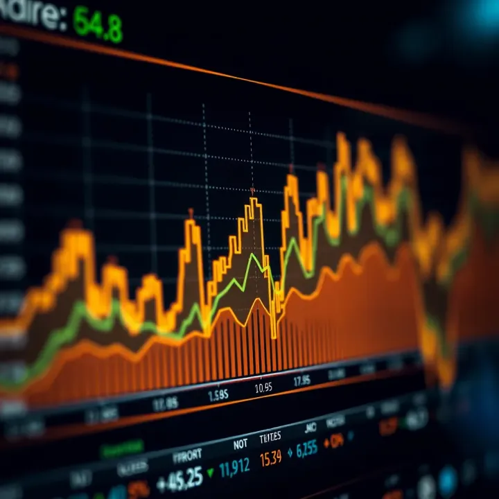 Graph illustrating synthetic indices trading trends with charts and data points