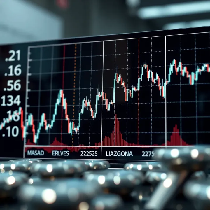 Graph showing fluctuations in silver prices influenced by global market trends