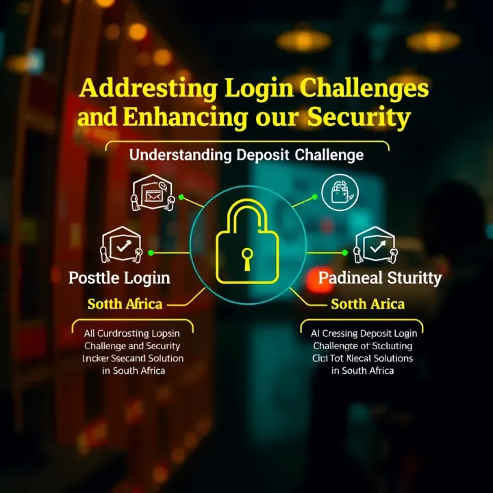 Diagram illustrating common login challenges and security solutions in South Africa