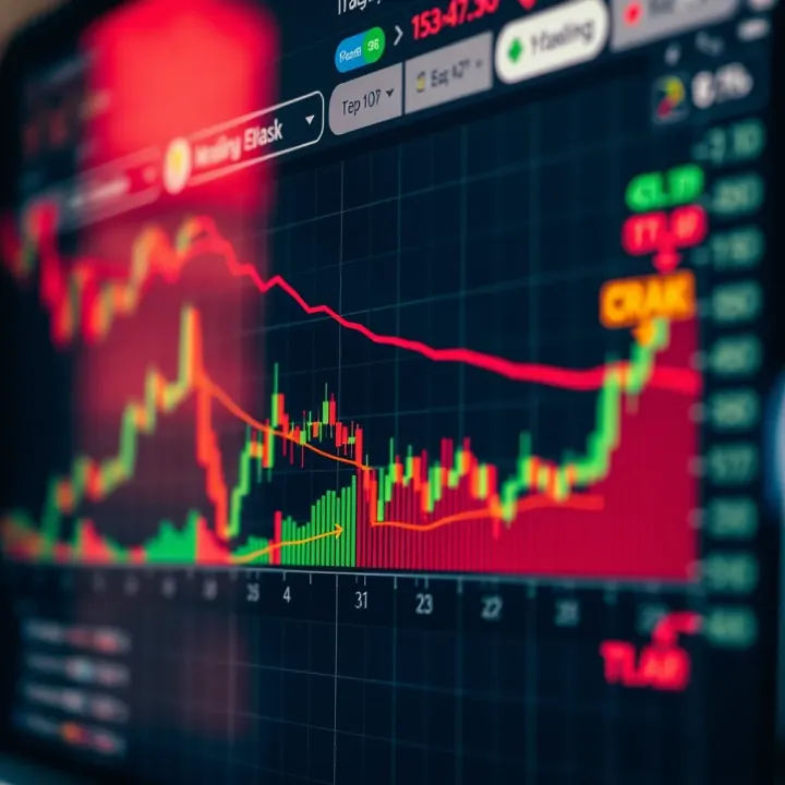 Graph showing sudden price spike in boom and crash market with key indicators highlighted