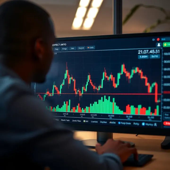 Chart showing practical application of expect option strategy in South African market conditions