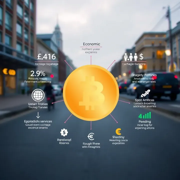Key Influences on Rand to INR Exchange Rate Movements Illustration showing key economic and geopolitical factors influencing currency exchange rates