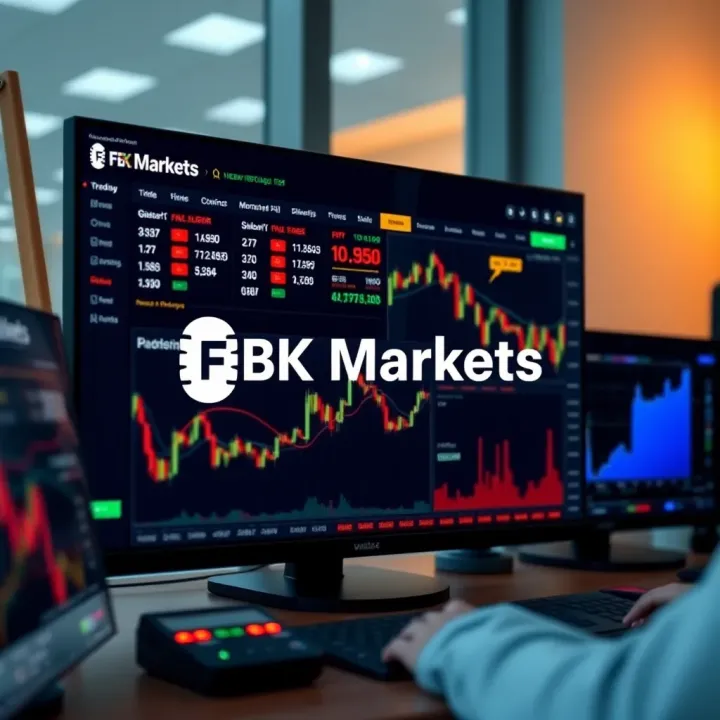 Dashboard displaying various trading instruments and real-time market data on FBK Markets platform