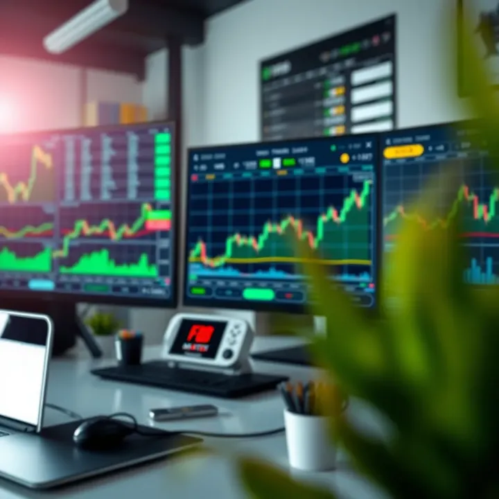 Comprehensive View of FBK Markets Trading Platform Overview of a digital trading platform interface showing market charts and analytics