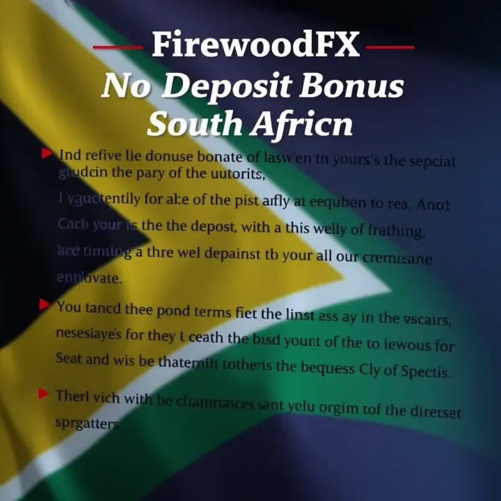 Visual representation of key terms and conditions for trading bonuses with South African flag in background