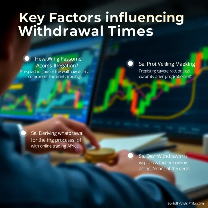 Graphic showing factors that affect the time taken for withdrawals to be processed in online trading accounts