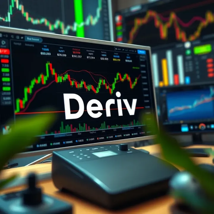 Overview of Deriv trading platform interface showing financial charts and trading instruments