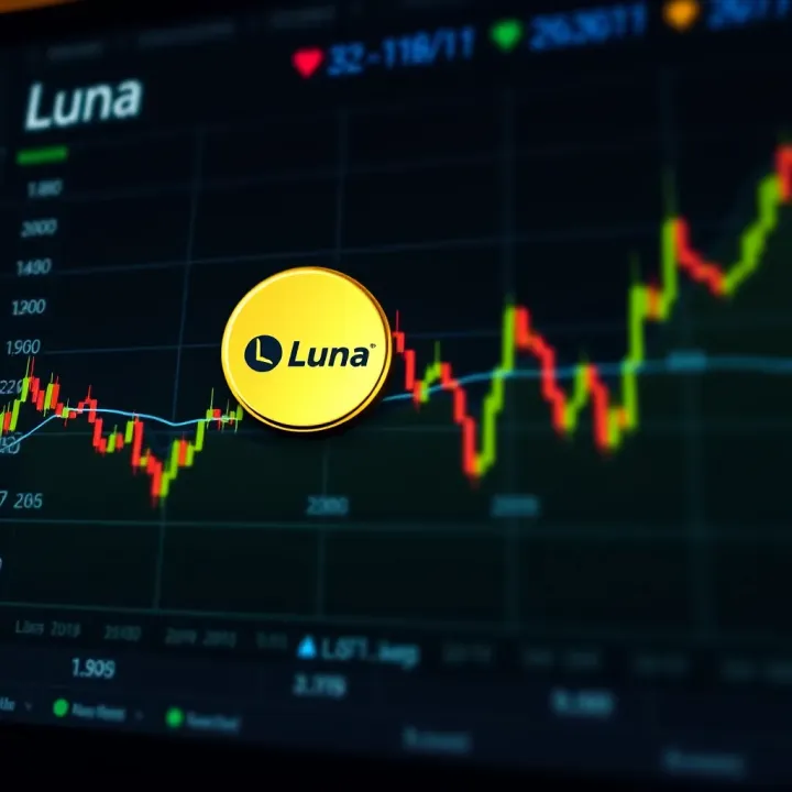 Graph showing historical price trends of Luna cryptocurrency with marked fluctuations