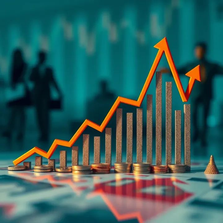 Financial chart showing upward growth symbolizing wealth accumulation