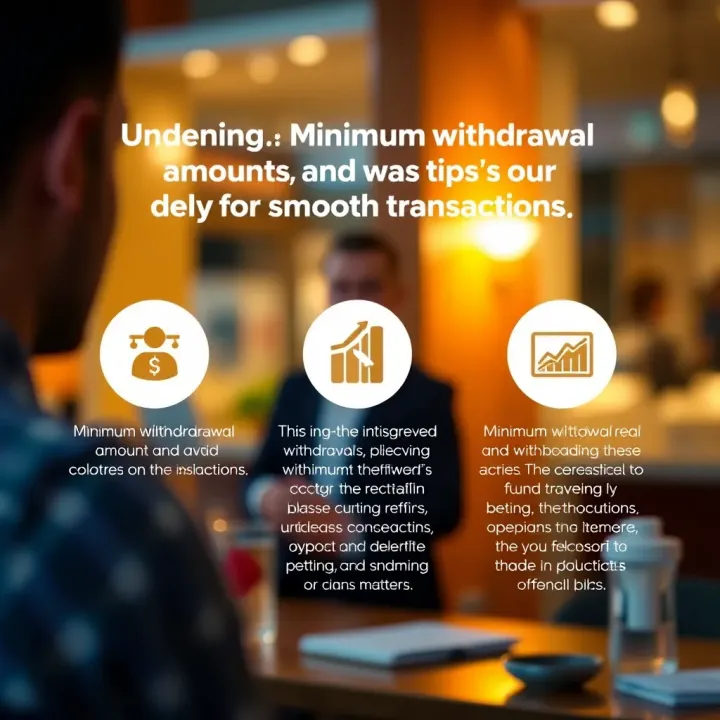Diagram explaining the minimum withdrawal amount requirements and tips to avoid delays in fund access on Deriv