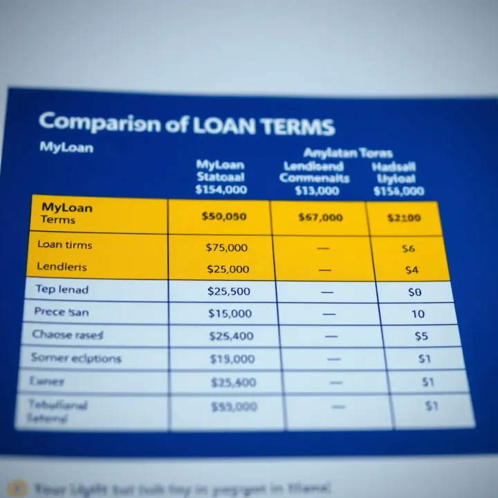 Comparison of Loan Terms: MyLoan and Other South African Providers Comparison chart showing MyLoan loan terms alongside other South African lenders
