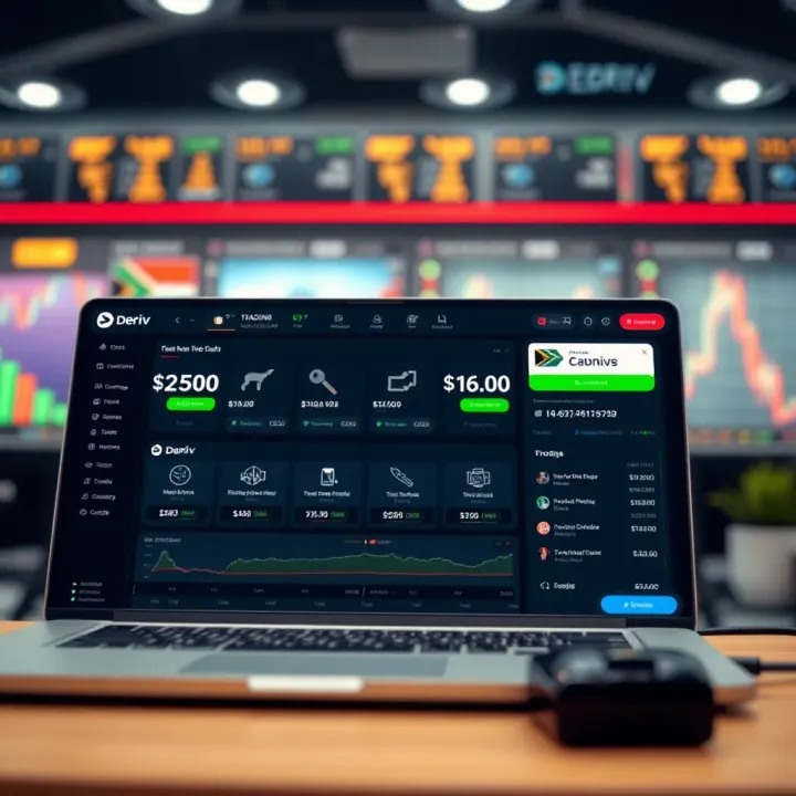 Dashboard view of Deriv platform showcasing trading tools and account verification status