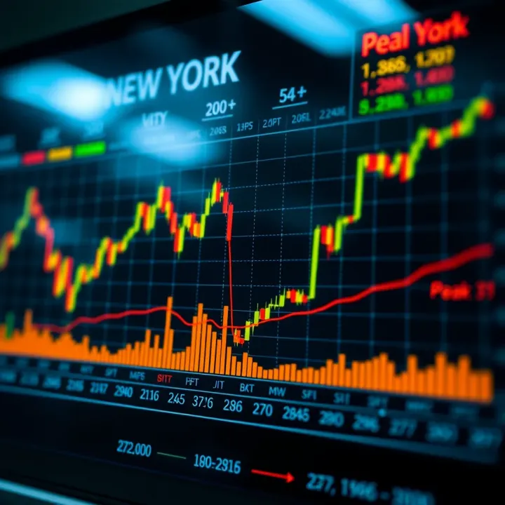 Market Activity and Trading Strategies During New York Session Graph showing market activity fluctuations during the New York trading session with highlighted peak trading strategies