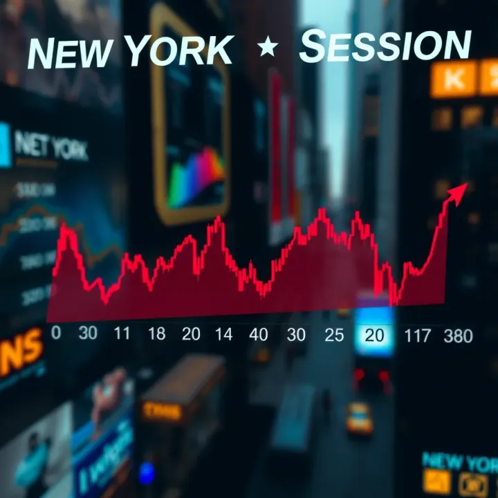 New York Trading Session Timings and Global Market Overlaps Chart illustrating the active hours of the New York trading session and its overlap with other global markets